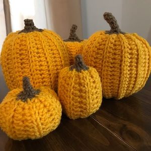 Set of 5! Handmade Crochet pumpkins